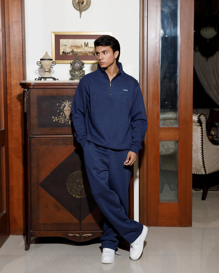 Navy Blue Quarter-Zip Sweatshirt