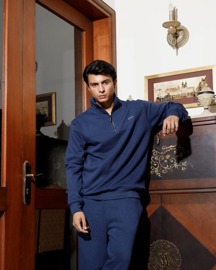 Navy Blue Quarter-Zip Sweatshirt