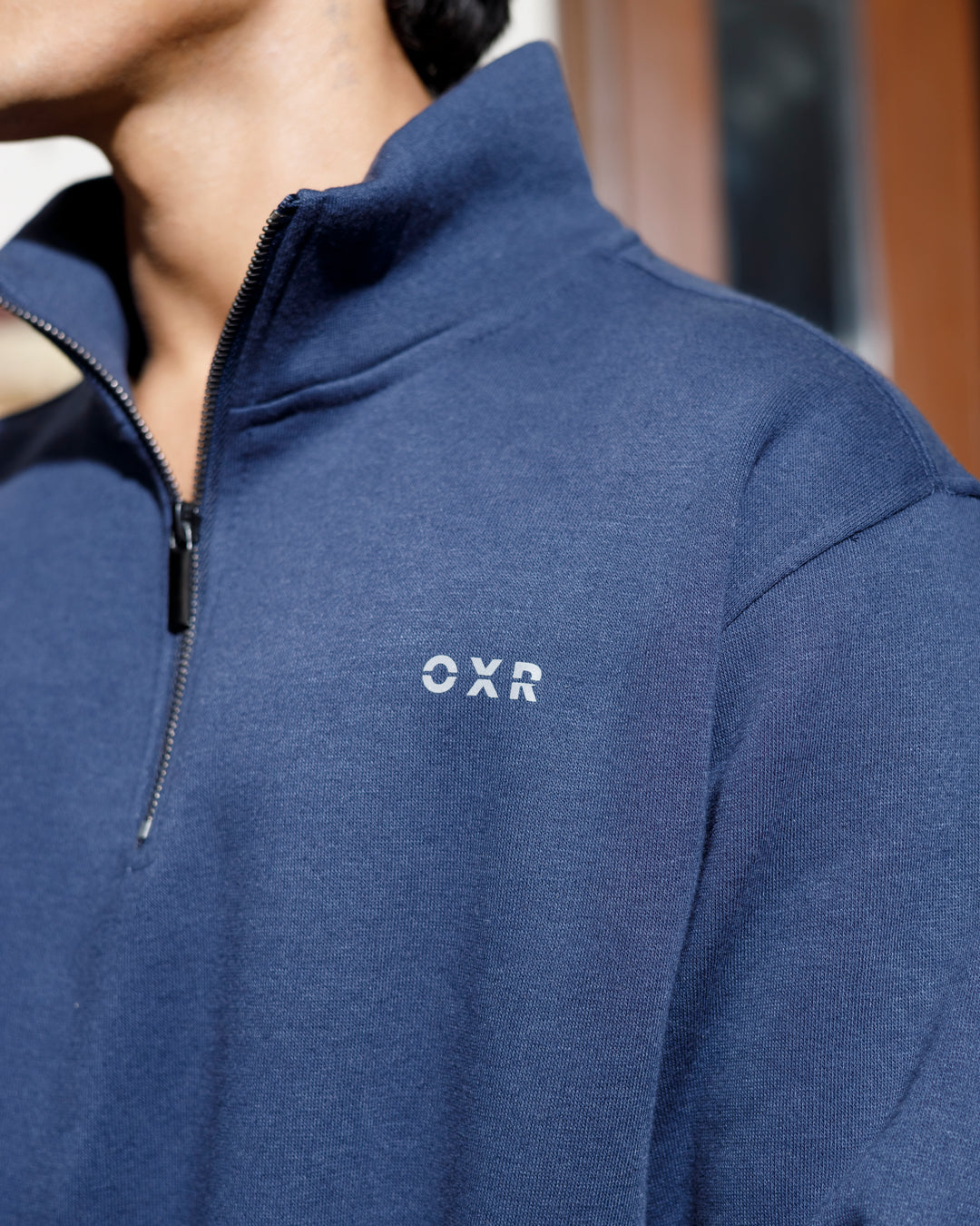 Navy Blue Quarter-Zip Sweatshirt