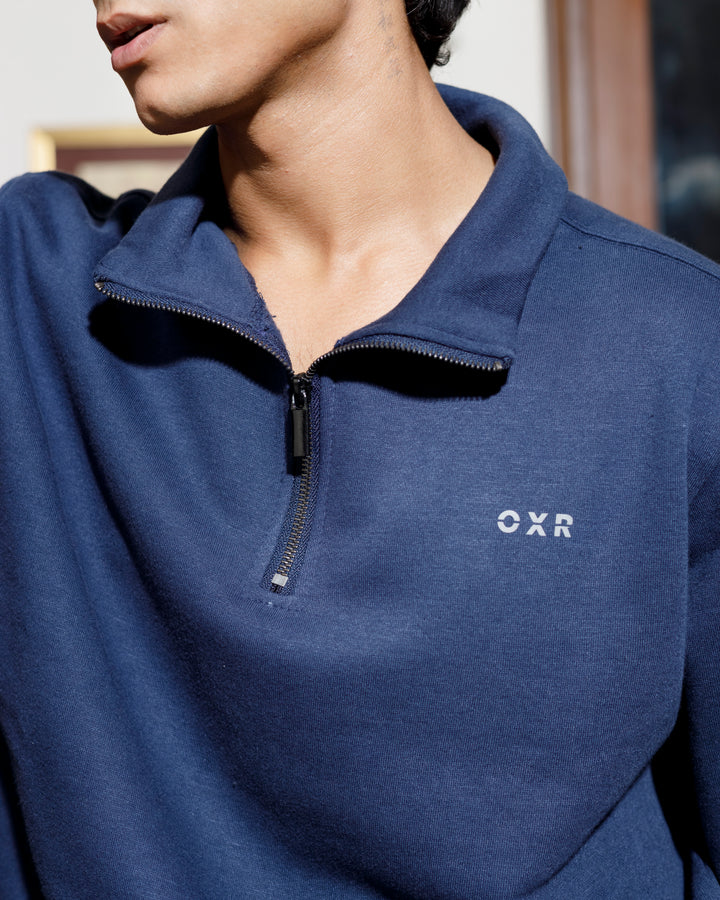 Navy Blue Quarter-Zip Sweatshirt