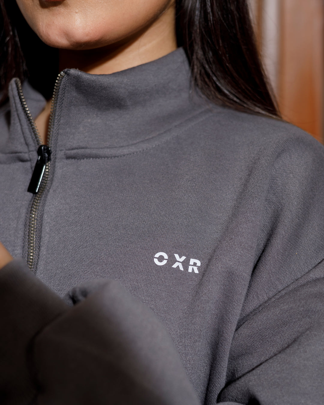 Grey Quarter-Zip Sweatshirt