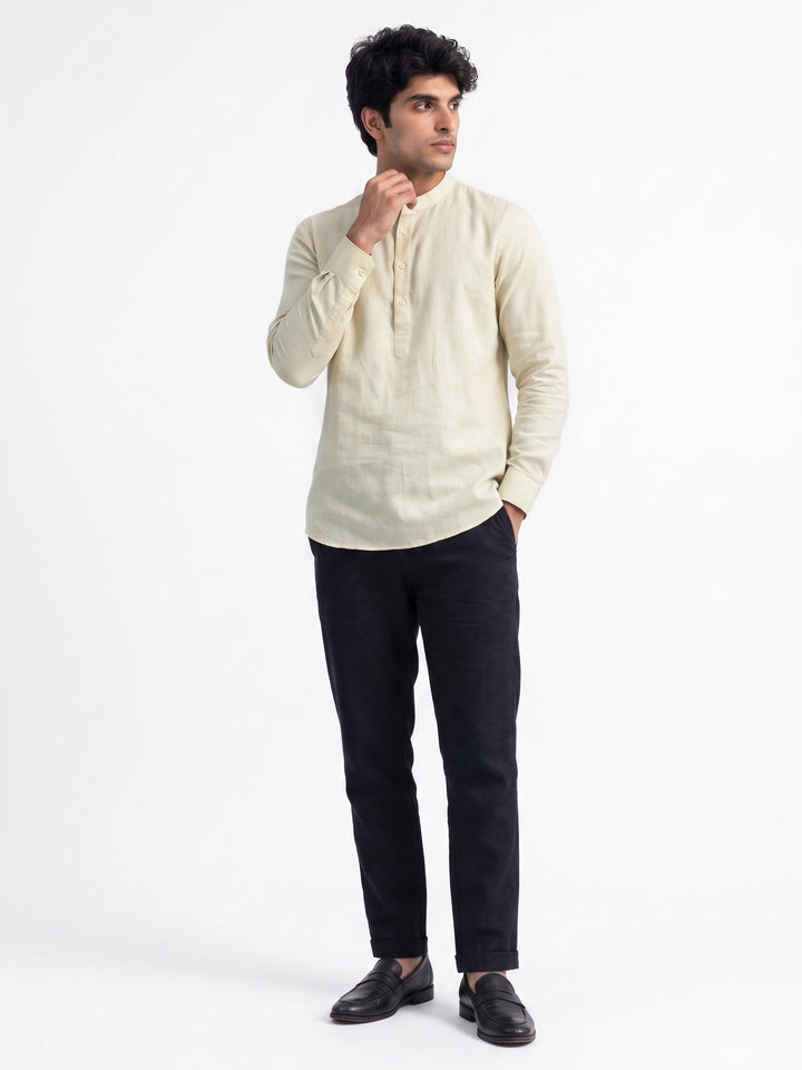 Lime Mist Mandarin Collar Shirt