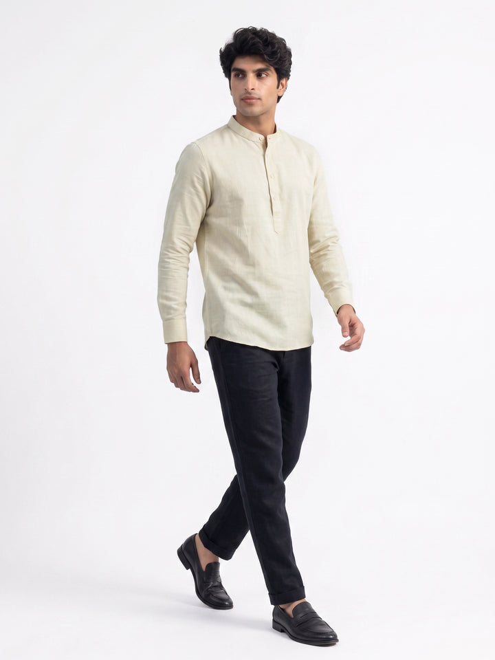 Lime Mist Mandarin Collar Shirt