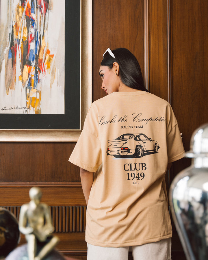 Beige Porsche Oversized T-shirt