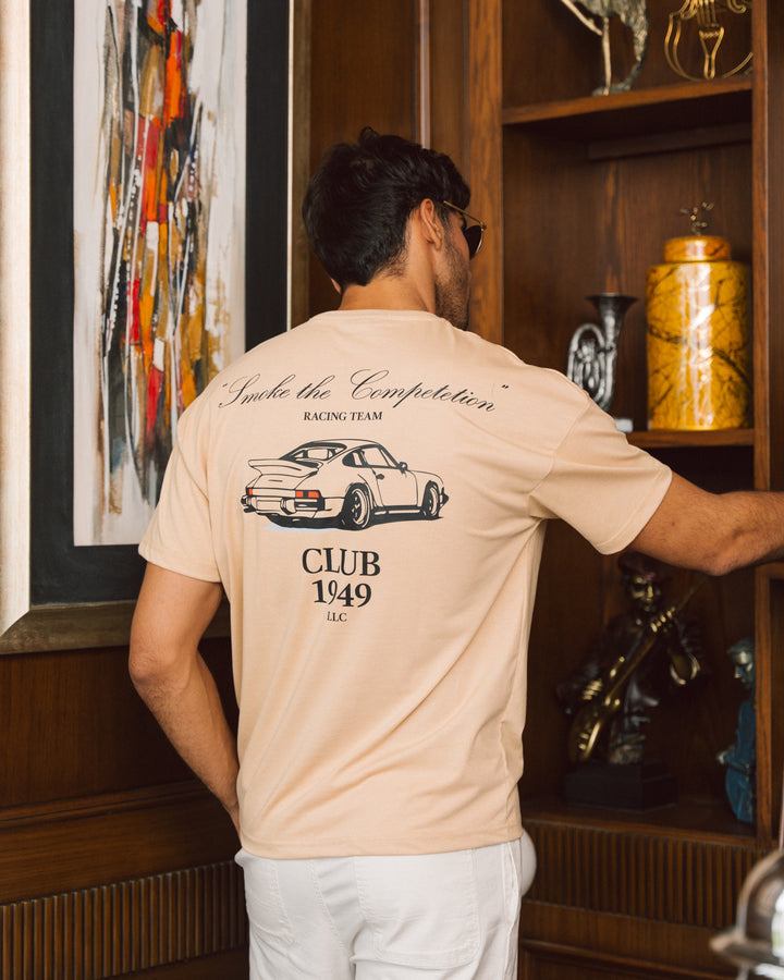 Beige Porsche Oversized T-shirt