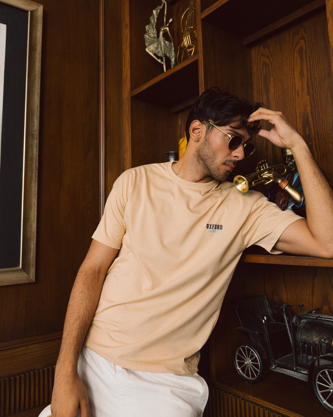 Beige Porsche Oversized T-shirt