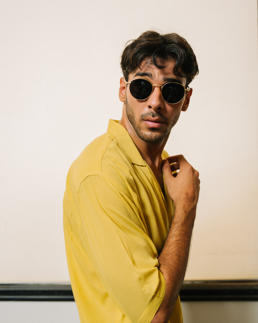 Yellow Cuban Collar Shirt