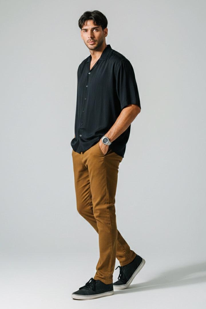 Tobacco Brown Stretch Chino Pants