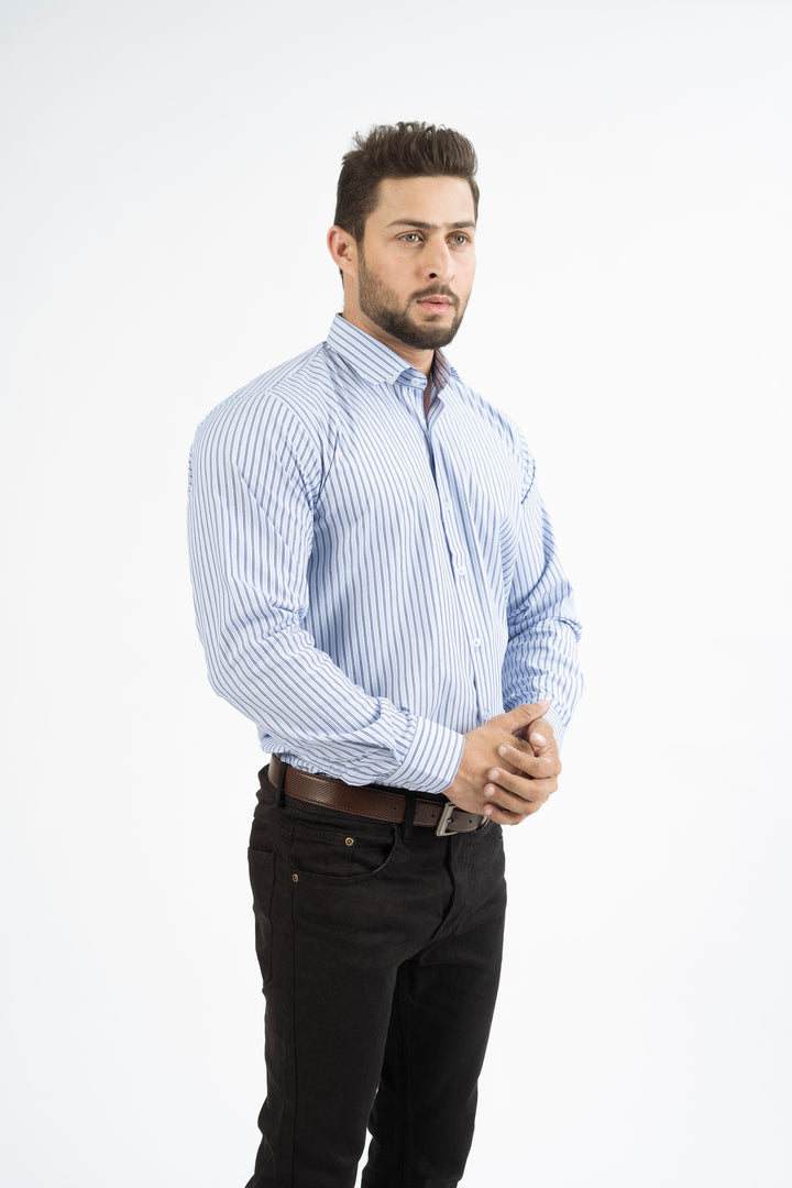 Sky Blue Yarn Dyed Formal Shirt