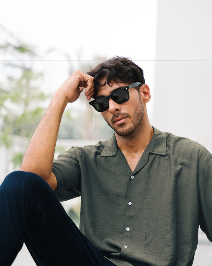 Sea Grey Cuban Collar Shirt