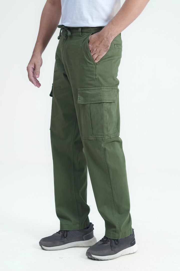 Man Comfort Cargo Pants Olive Green