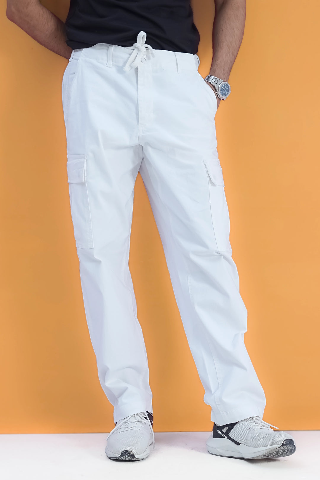 Man Comfort Cargo Pants White