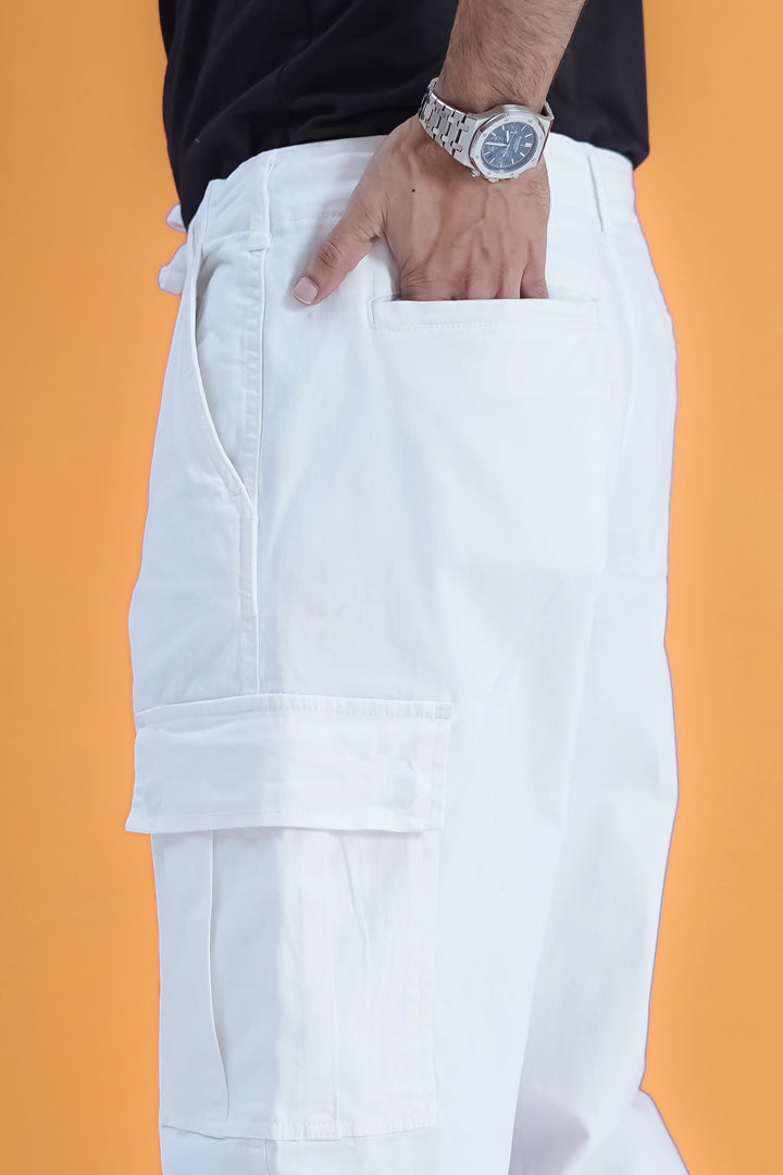Man Comfort Cargo Pants White