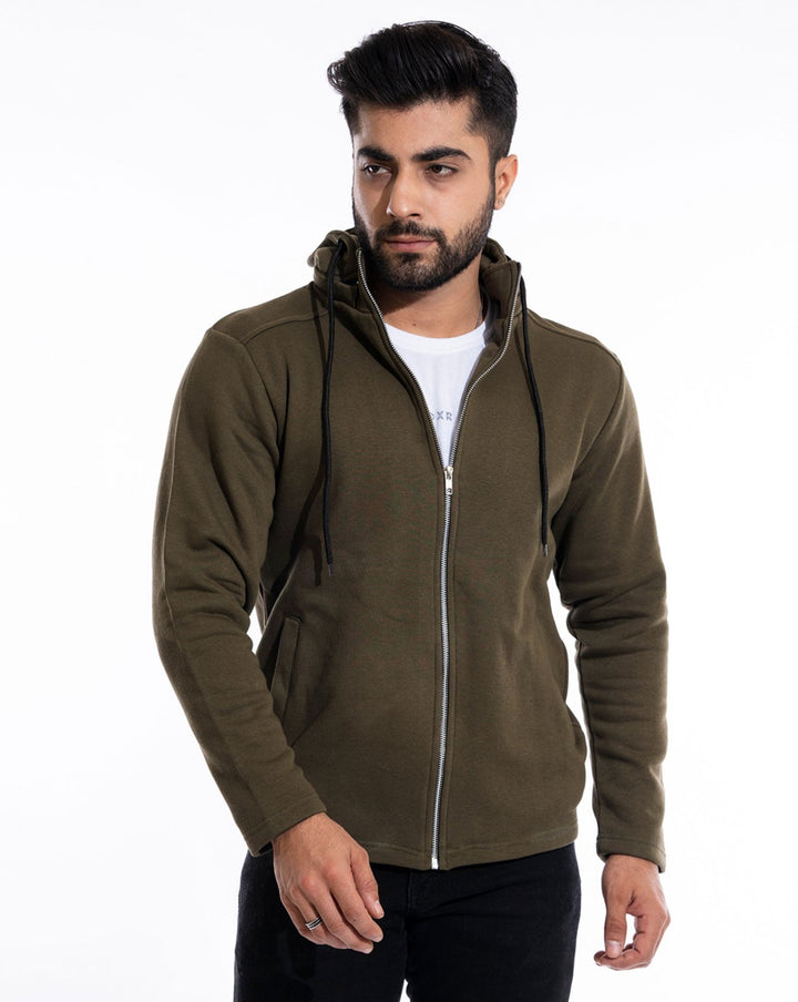 Olive Green Detachable Hoodie