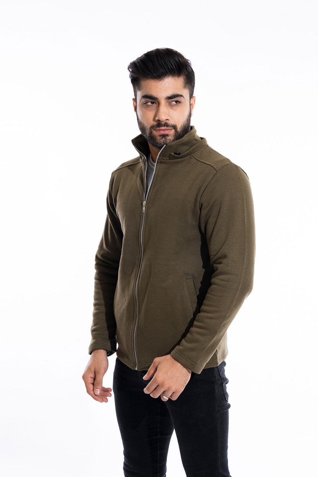 Olive Green Detachable Hoodie