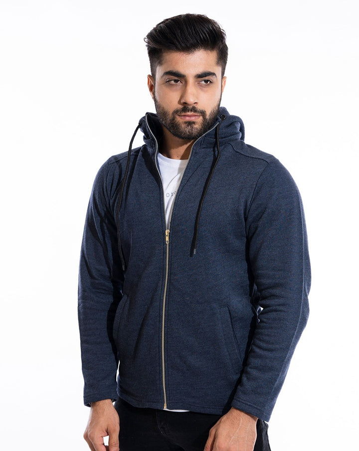 Melange Blue Detachable Hoodie