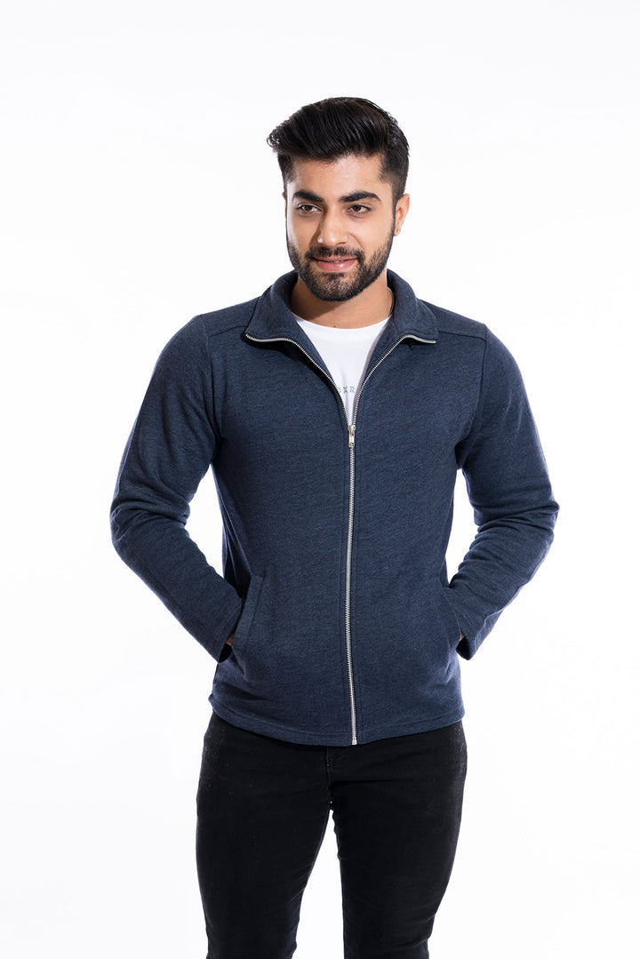 Melange Blue Detachable Hoodie