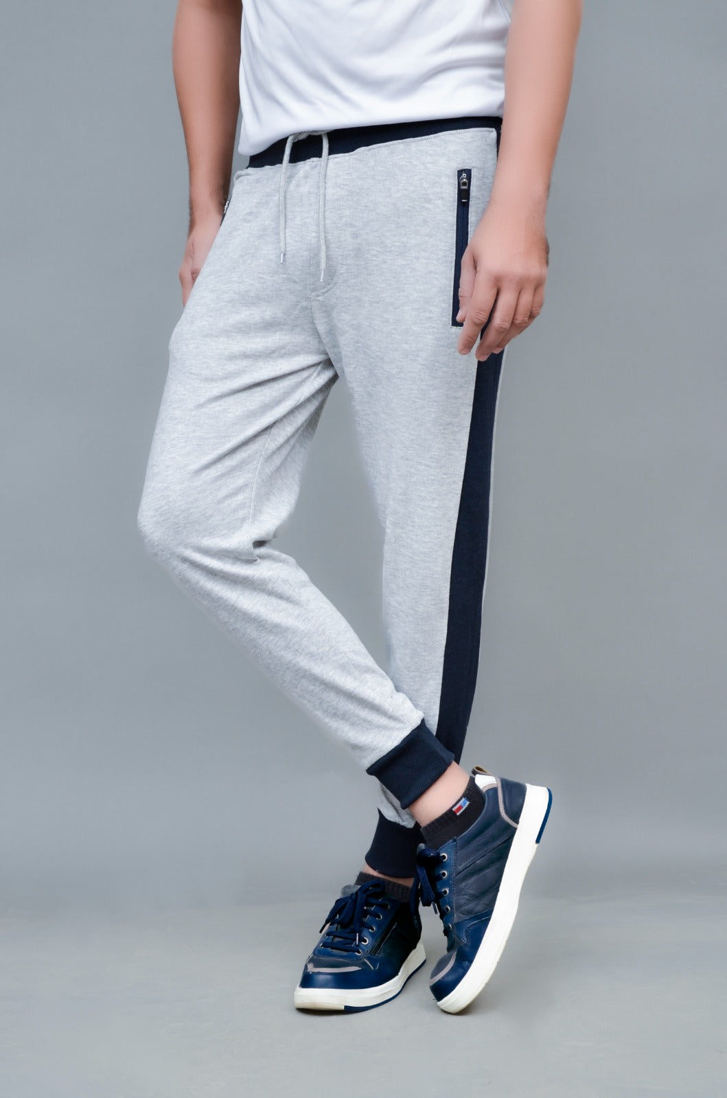 Grey with Navy Blue Trouser