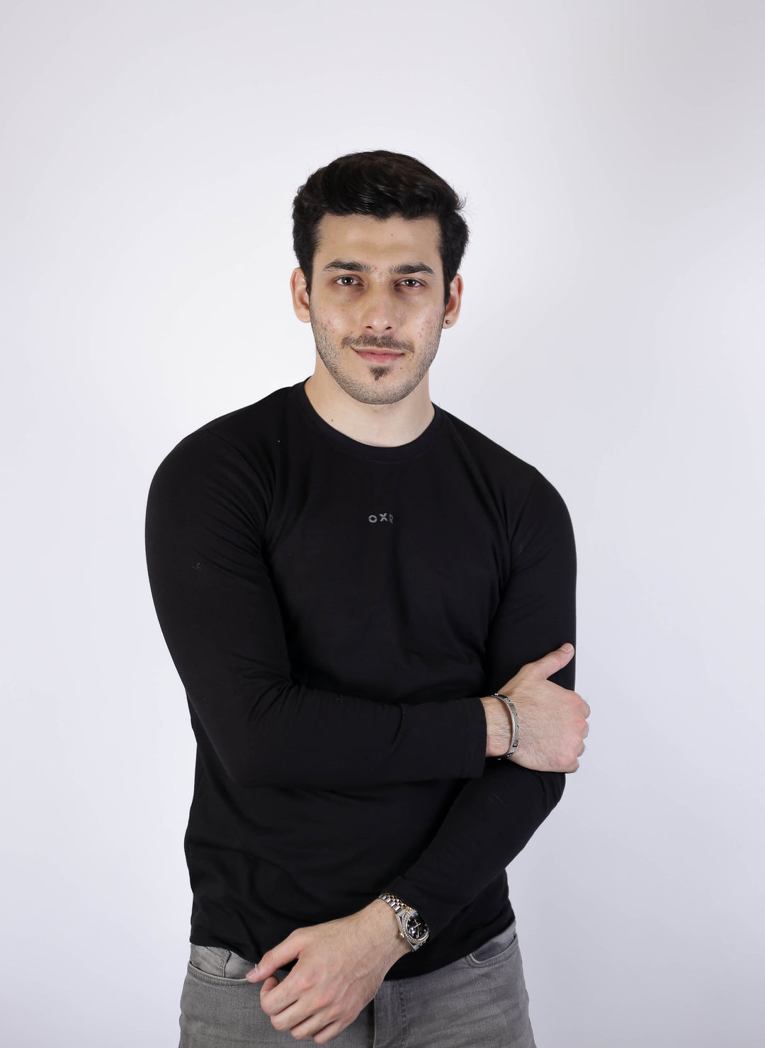 Black OXR Full Sleeves T-Shirt with Reflective LOGO