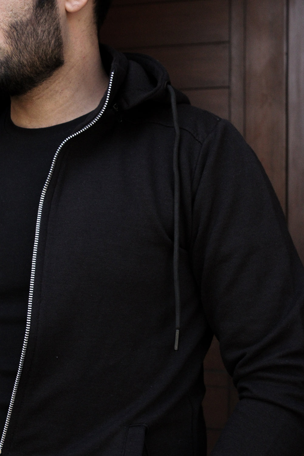 Black Removable Hoodie