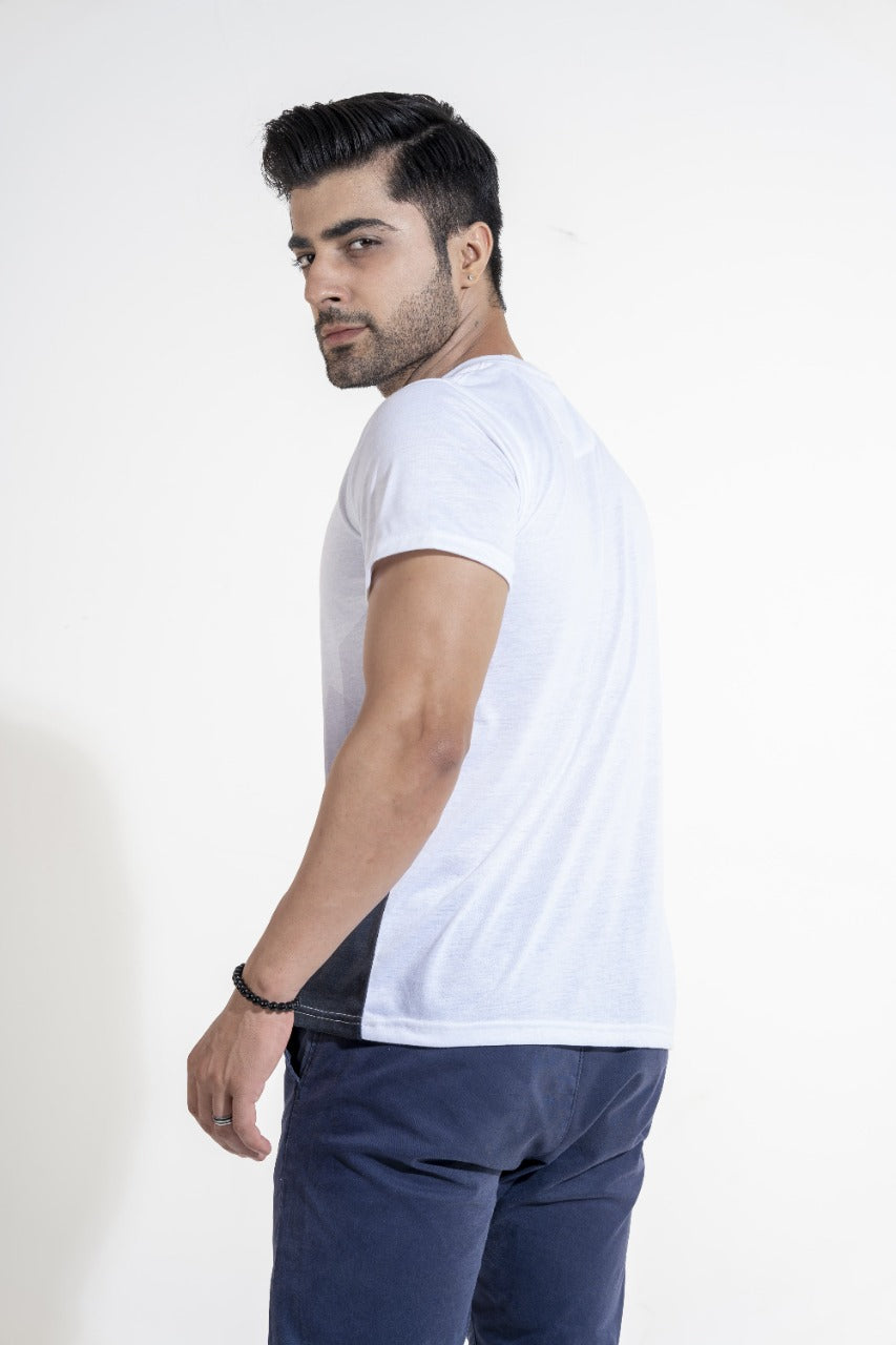 Two Tone White and Gray T-Shirt