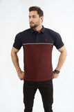 Navy & Burgundy Luxury Touch POLO