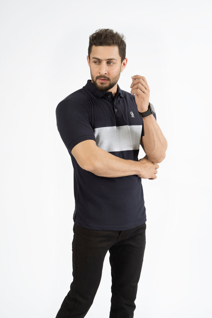 Navy & Gray Luxury Touch POLO